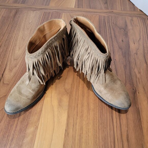 Altar'd State Free Spirit Fringe Women's Size 8 Ankle Booties Brown Tan - Picture 5 of 8